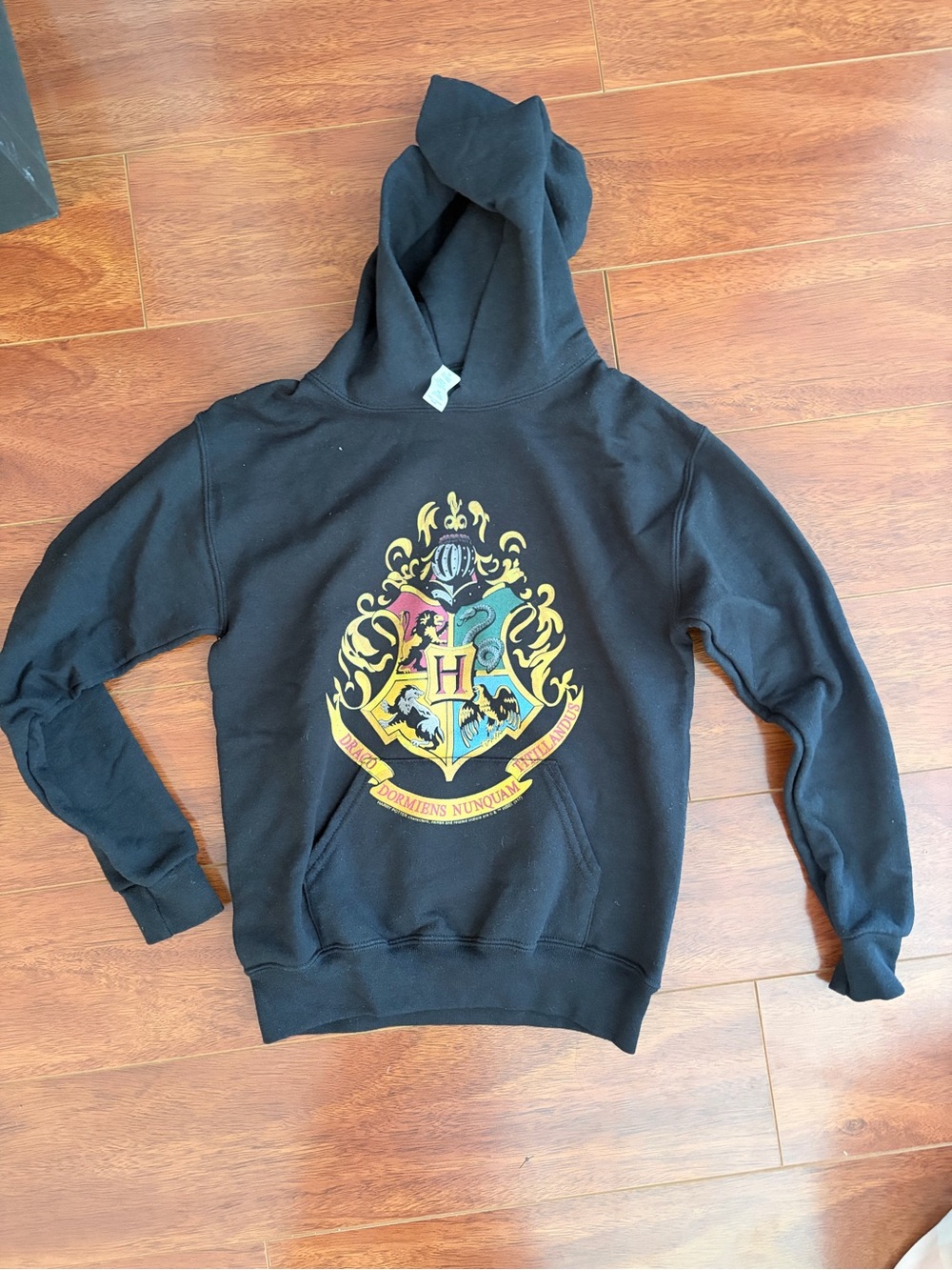 Kids Black Hogwarts Crest Hoodie Pullover